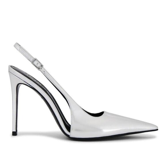 retrofete Cindy Slingback Heels in Silver 39.5 with Box Womens High Pumps - Picture 1 of 16